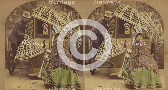 "Werry Sorry, M'am, But Yer'l Av to Leave Yer Krinerline Outside", about 1868. Creator: London Stereoscopic & Photographic Co.