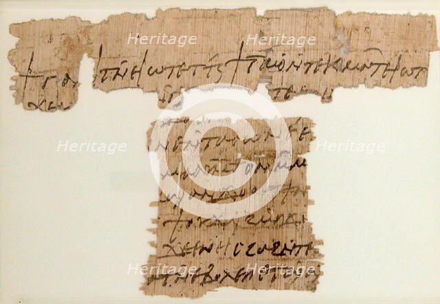 Papyri Fragments of a Letter, Coptic, 7th century. Creator: Unknown.