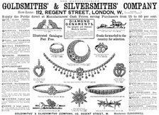 Advertisement for Goldsmiths’ & Silversmiths’ Company, 1890. Creator: Unknown.