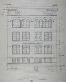 Hebrew Manual Training School, Chicago, Illinois, Front Elevation, 1889/90. Creator: Adler & Sullivan.
