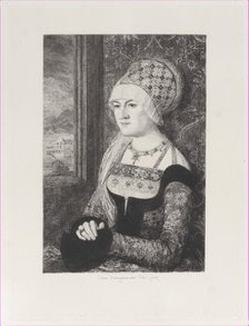 Portrait of a Woman, after Bernhard Strigel, 1871. Creator: Jules-Ferdinand Jacquemart.