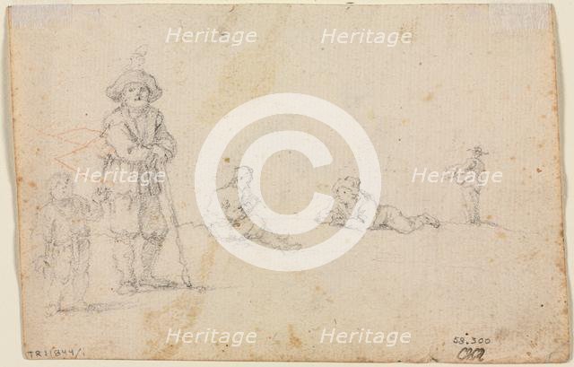 Five Figure Studies, 1600s. Creator: Anonymous.