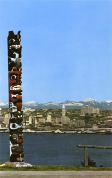 Seattle skyline, Washington, USA, 1954. Artist: Unknown