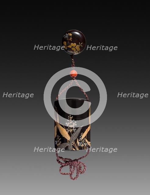 Inro, Ojime, Netsuke, later 1800s. Creator: Shibata Zeshin (Japanese, 1807-1891).