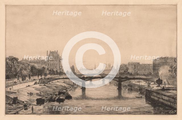 Paris, View from the Concorde Bridge, 1866. Creator: Maxime Lalanne (French, 1827-1886).