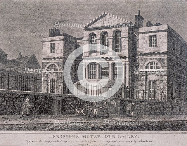 Old Bailey, Sessions House, London, 1812. Artist: S Lacey