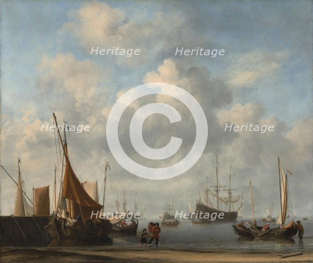 Entrance to a Dutch Port, ca. 1665. Creator: Willem van de Velde the Younger.