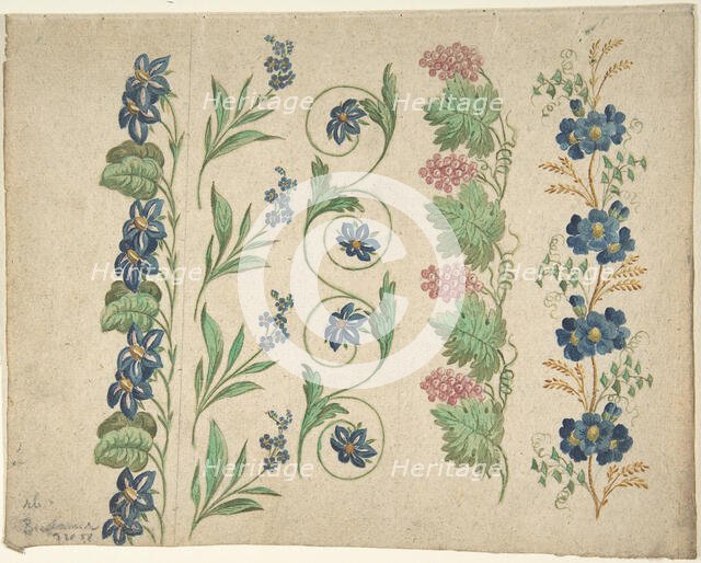 Designs for Embroidery, 19th century. Creator: Anon.