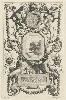 Ornamental Panel Surmounted by a Medallion with a Sacrifice, 1647. Creator: Michel Dorigny.