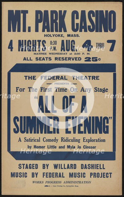 All of a Summer Evening, Holyoke, MA, 1937. Creator: Unknown.