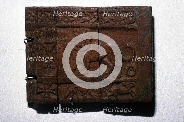 Coptic wooden carving of lion, 6th-7th century. Artist: Unknown.