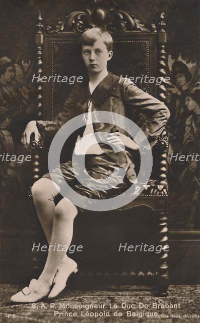 'S. A. R. Monseigneur Le Duc De Brabant Prince Leopold de Belgique', c1910.  Creator: Unknown.