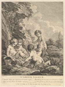 Child Swimming, ca. 1741. Creators: Dominique Sornique, Pierre Alexandre Aveline.