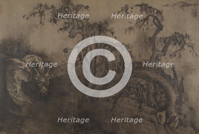 Dragons and Landscape, 14th century; plus later addition. Creator: Unknown.