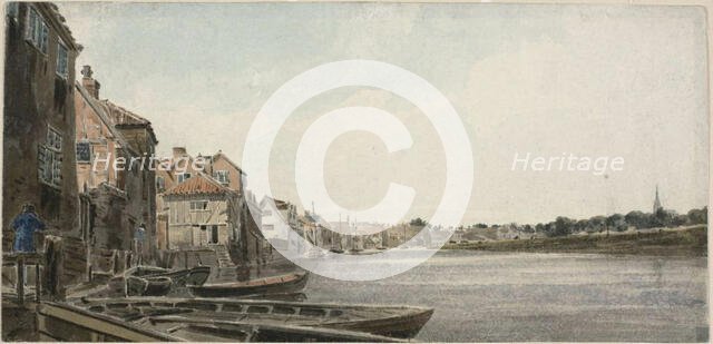 View on the Wensum at King Street, Taken from Foundary Bridge, 1810/18. Creator: John Thirtle.