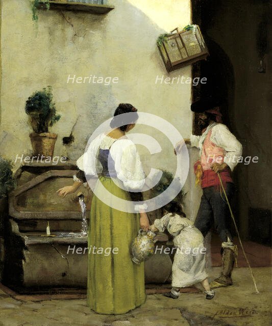 At the Water Trough, 1876-1877. Creator: Julian Alden Weir.