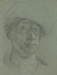 Self-Portrait Wearing a Cloth Hat, about 1730-1735. Creator: Jonathan Richardson the Elder.