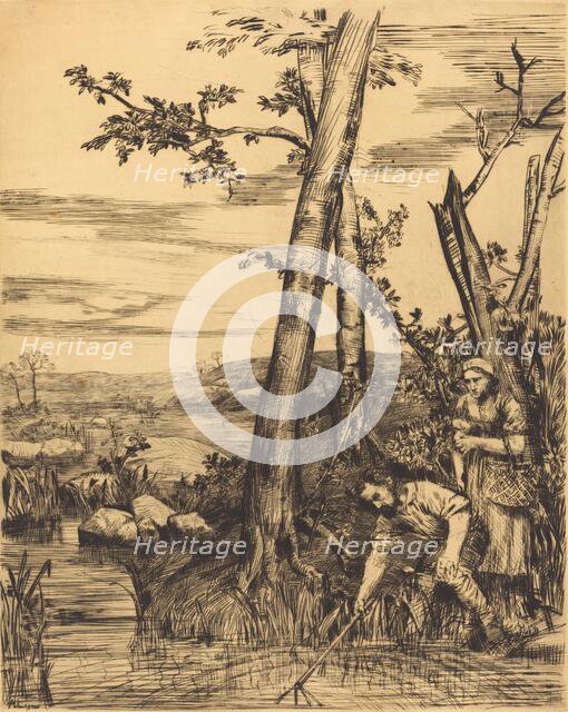 Fishing for Crayfish (Les pecheurs d'ecrevisses). Creator: Alphonse Legros.