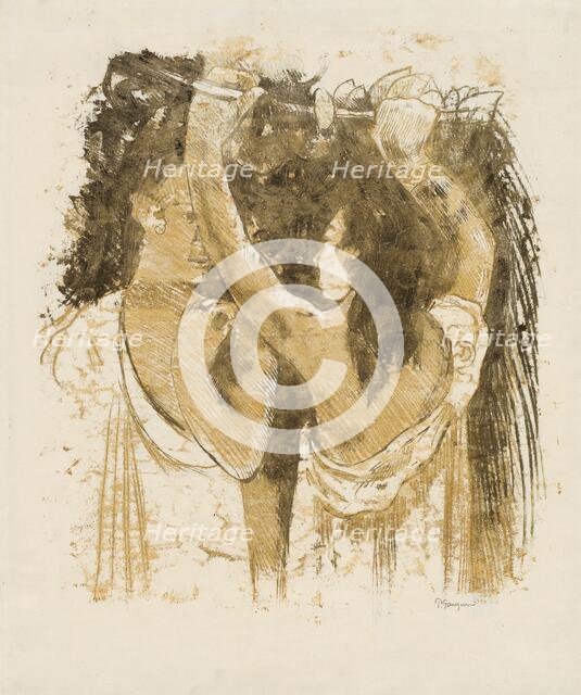 Two Tahitians Gathering Fruit [recto], 1899/1900. Creator: Paul Gauguin.