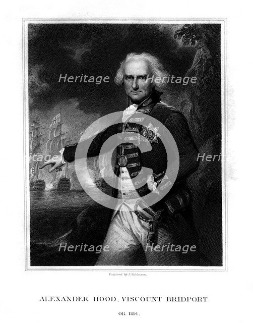 Admiral Alexander Hood, 1st Viscount Bridport, officer of the Royal Navy, (1832).Artist: J Robinson