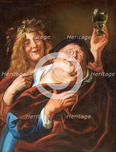 Bacchus and a Follower , after 1645. Creator: Jordaens, Jacob (1593-1678).