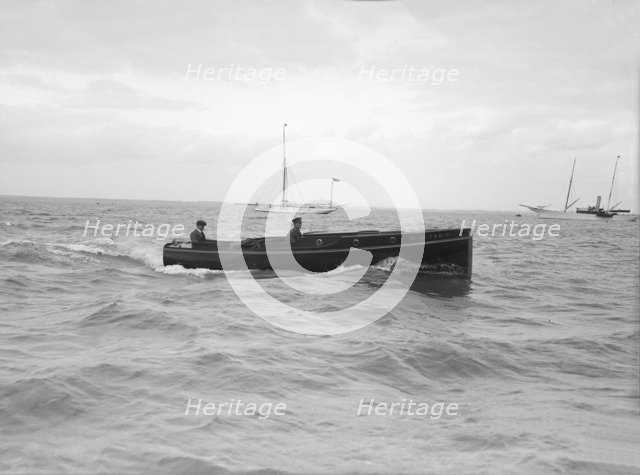 Motor launch 'Nitsu' under way, 1912. Creator: Kirk & Sons of Cowes.