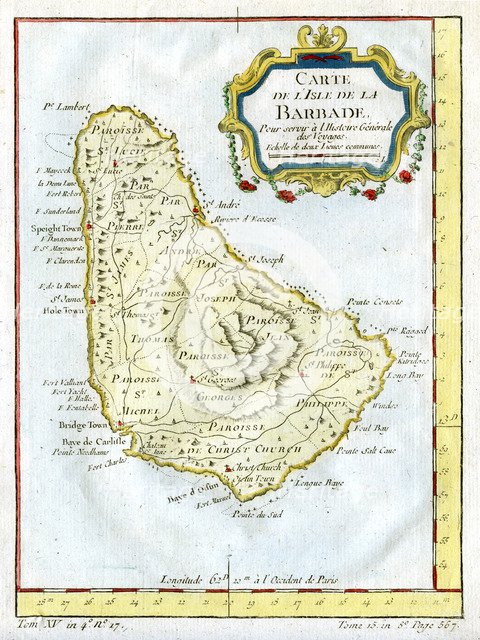 Map of Barbados, c1764. Artist: Unknown