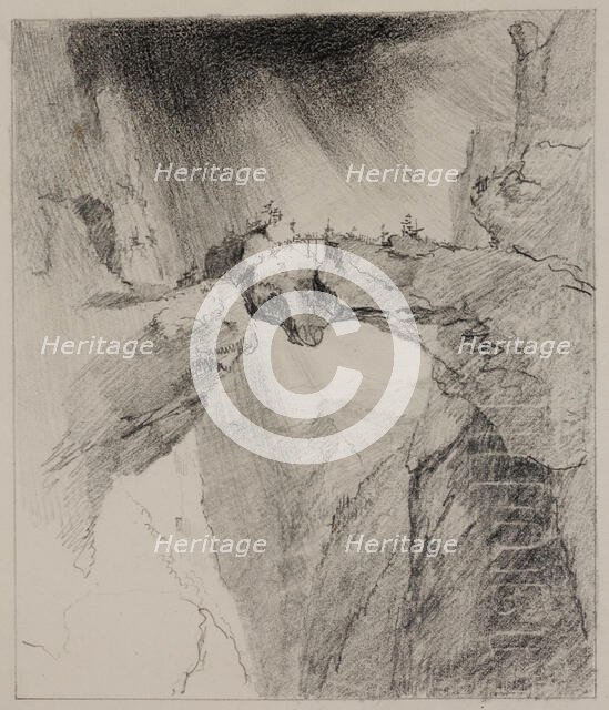 The Bridge of Fear, 1827. Creator: Thomas Cole.