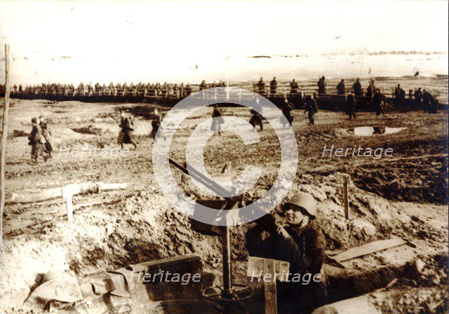 Russian anti-aircraft gun, Battle of Stalingrad, c1942-c1943. Artist: Unknown