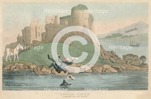 'Doctor Syntax Tumbling into the Water', 1820. Artist: Thomas Rowlandson.