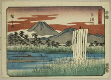 The Sagami River (Sagamigawa), from the series "Thirty-six Views of Mount Fuji (Fuji..., 1852. Creator: Ando Hiroshige.