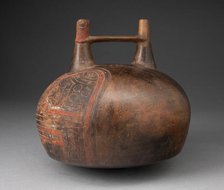 Double Spout Vessel with Incised and Painted Abstract Feline Head, 650/150 B.C. Creator: Unknown.