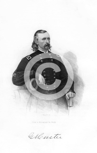 General George Armstrong Custer, US Union Army cavalry commander, 1862-1867.Artist: J Rogers