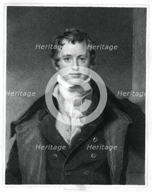 Humphry Davy, English chemist, (1833).Artist: E Scriven