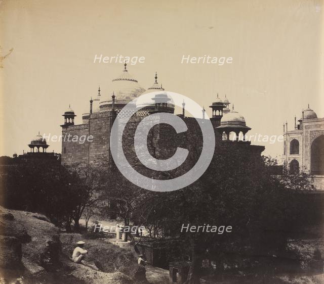 Taj Mahal, Back View of the Rest-House, with Figure, c. 1858-1862. Creator: John Murray (British, 1809-1898).