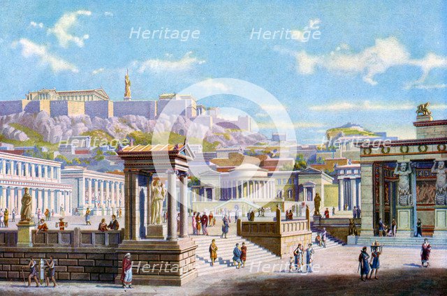 The agora below the Acropolis, Athens, Greece, 1933-1934. Artist: Unknown