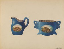 Cream Pitcher and Sugar Bowl, c. 1936. Creator: Frank Nelson.