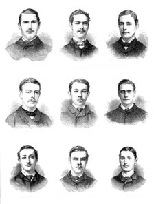 The Universities' Boat-Race: the Cambridge crew, 1881.  Creator: Unknown.