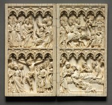 Diptych with Scenes from the Life of Christ (left wing: Raising of Lazarus and Crucifixion)…, c. 135 Creator: Unknown.