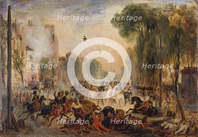 Assassination attempt by Joseph Fieschi on King Louis Philippe I of France on July 28, 1835. Creator: Lépaulle, François-Gabriel (1804-1886).