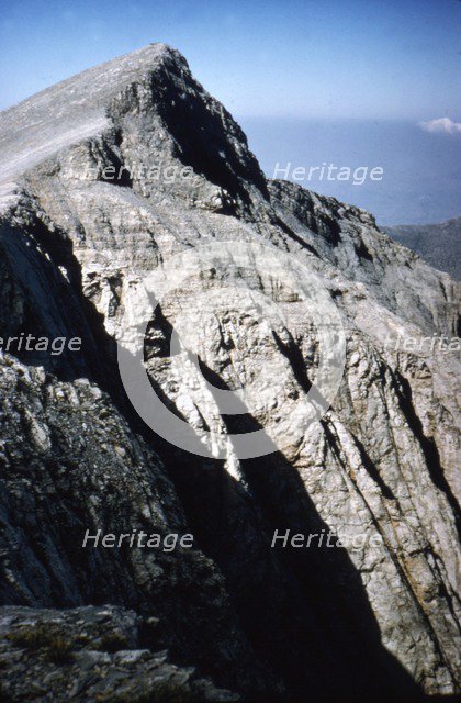 Mt Olympus, Greece, View to West from main summit, c20th century. Artist: CM Dixon.
