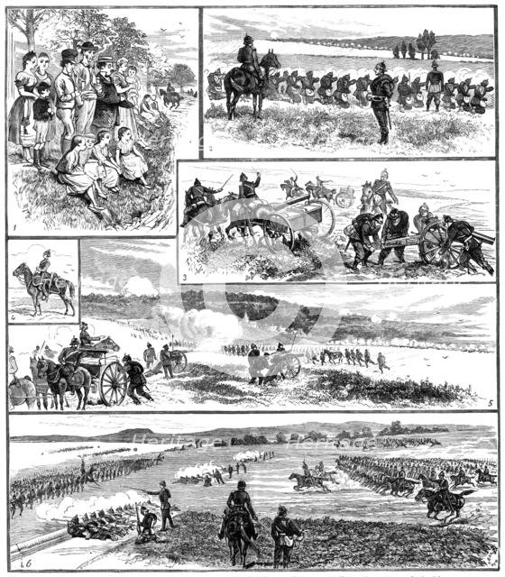 Sketches of the German Army Manoeuvres, 1883. Creator: Unknown.