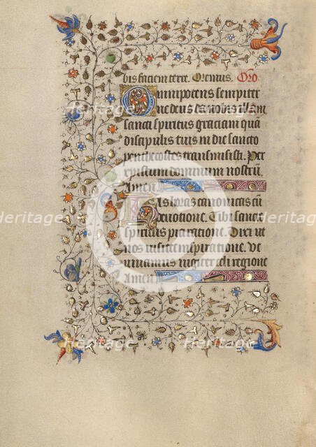 Decorated Text Page; Book of Hours, about 1420. Creator: Unknown.