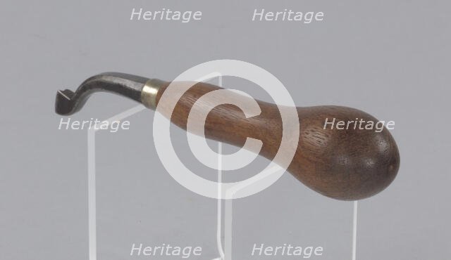 Wood handled and metal leatherworking edger, ca. 1850-1900. Creator: Unknown.