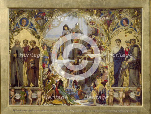 The Seeds and Fruits of English Poetry, 1845-1853. Artist: Ford Madox Brown.