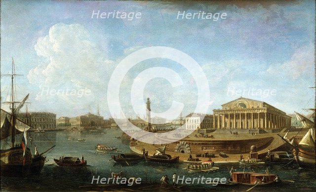 'Stock Exchange and Admiralty as seen from the Peter and Paul Fortress', St Petersburg, 1810.  Artist: Fyodor Yakovlevich Alexeev
