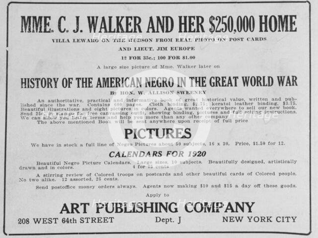 'History of the American Negro in the Great World War'; By Hon. W. Allison Sweeney, 1918-1922. Creator: Unknown.