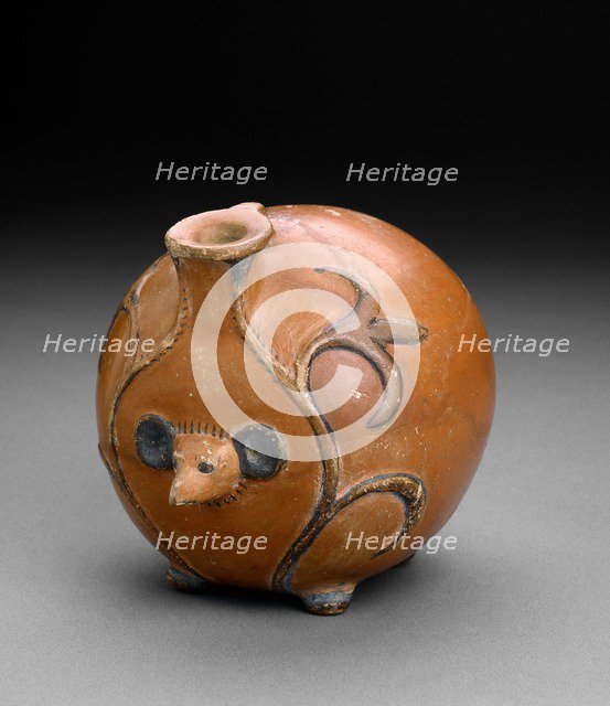 Hedgehog vase, red polished pottery with painted details, XVIIIth Dynasty (c1540 BC-c1292 BC) Artist: Unknown.