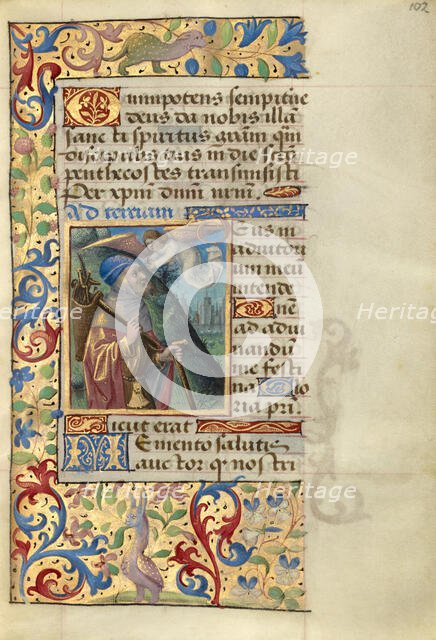 Annunciation to Joseph; Poncher Hours, about 1500. Creator: Master of Cardinal Bourbon.