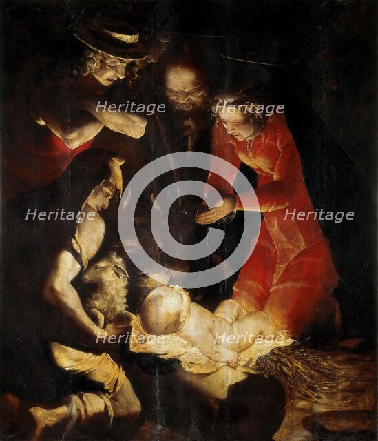 The Adoration of the Shepherds, 1550. Creator: Cambiaso (Cambiasi), Luca (1527-1585).